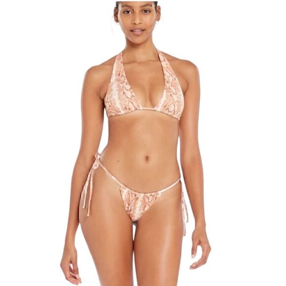 NWT Vitamin A ‘Milana’ Bikini Bottom in Sand Snake Size L (12) - Picture 1 of 11